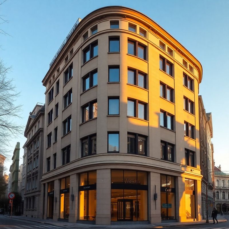Fațada discretă a biroului AdvisoryCollective pe Strada Polonă